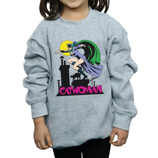 DC Comics Catwoman-tröja med textlogotyp för flickor