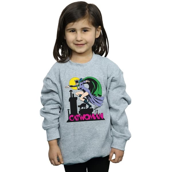 DC Comics Catwoman-tröja med textlogotyp för flickor