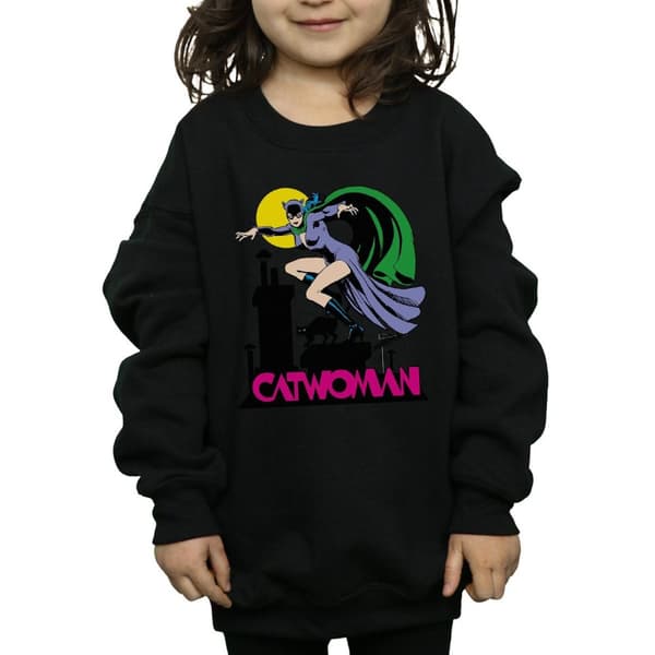DC Comics Catwoman-tröja med textlogotyp för flickor
