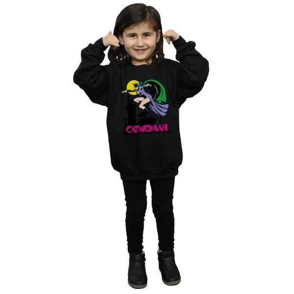 DC Comics Catwoman-tröja med textlogotyp för flickor