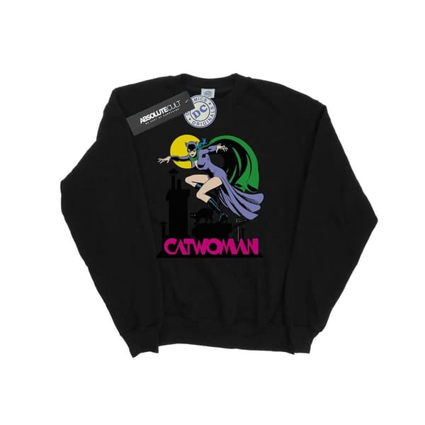 DC Comics Catwoman-tröja med textlogotyp för flickor