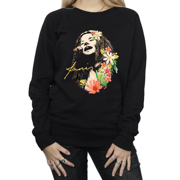 Janis Joplin Sweatshirt med blommönster - dam/dam