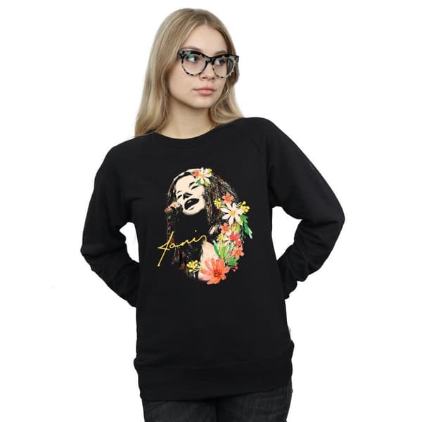 Janis Joplin Sweatshirt med blommönster - dam/dam