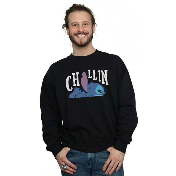Disney Mens Lilo And Stitch Chillin Sweatshirt