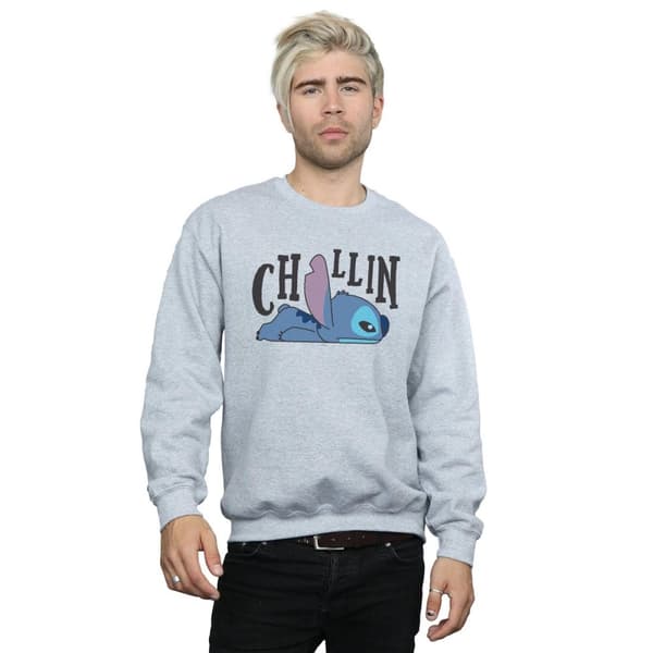 Disney Mens Lilo And Stitch Chillin Sweatshirt