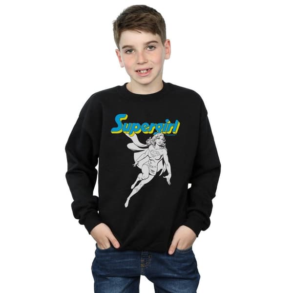 DC Comics Boys Supergirl Mono Action Pose Sweatshirt