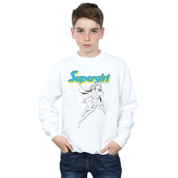 DC Comics Boys Supergirl Mono Action Pose Sweatshirt
