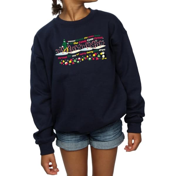 Elf Girls Candy Cane Forest Sweatshirt