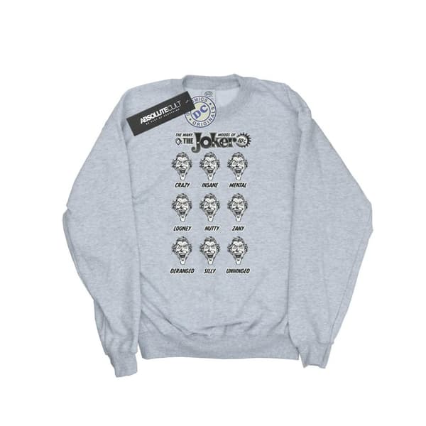 DC Comics Girls The Joker The Many Moods Of The Joker Sweatshirt Sports Grey 5-6 Years