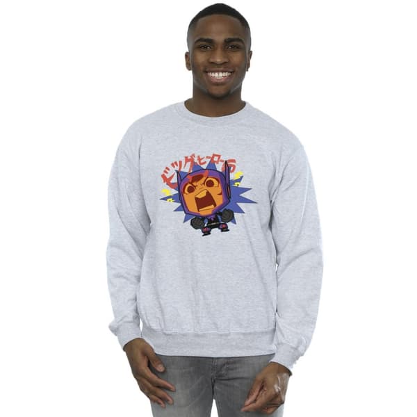 Disney Mens Big Hero 6 Baymax Hiro Angry Manga Sweatshirt