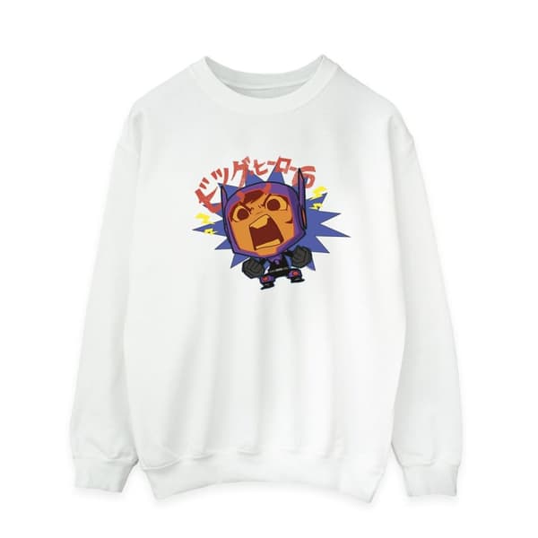 Disney Mens Big Hero 6 Baymax Hiro Angry Manga Sweatshirt
