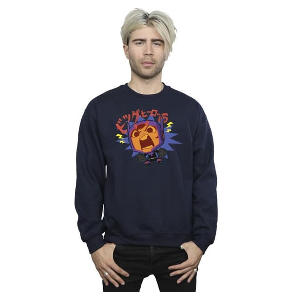 Disney Mens Big Hero 6 Baymax Hiro Angry Manga Sweatshirt
