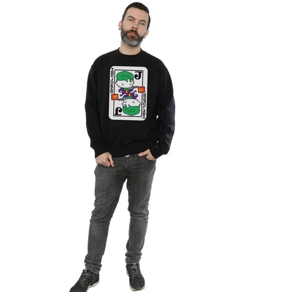 DC Comics Mens Chibi Joker Playing Card Sweatshirt