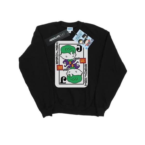 DC Comics Mens Chibi Joker Playing Card Sweatshirt