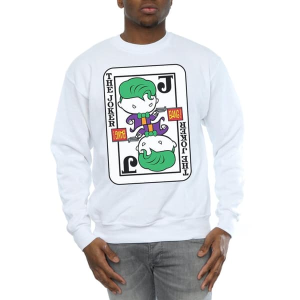 DC Comics Mens Chibi Joker Playing Card Sweatshirt