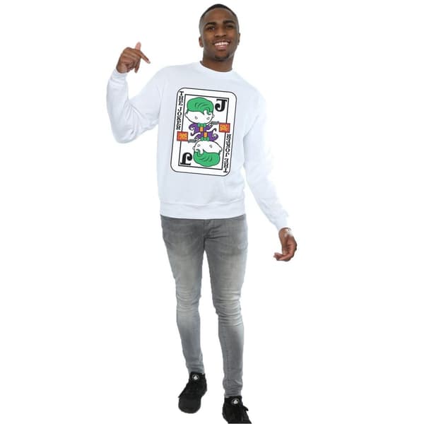 DC Comics Mens Chibi Joker Playing Card Sweatshirt