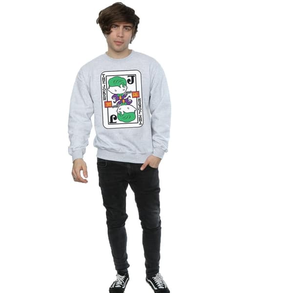 DC Comics Mens Chibi Joker Playing Card Sweatshirt