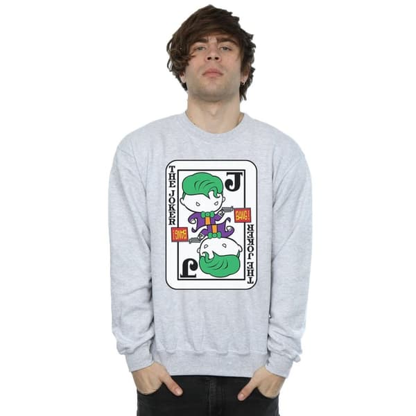 DC Comics Mens Chibi Joker Playing Card Sweatshirt