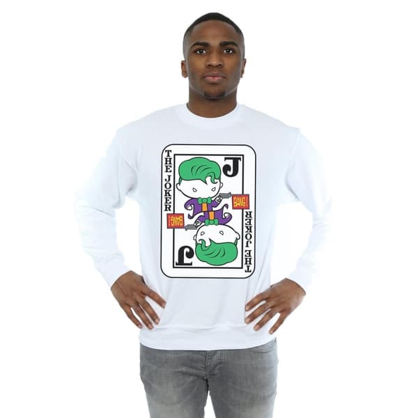 DC Comics Mens Chibi Joker Playing Card Sweatshirt