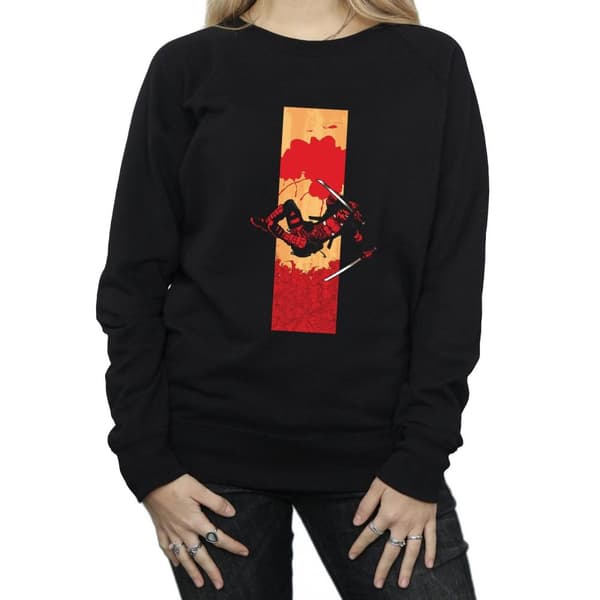 Marvel Dam/Tjej Deadpool Sweatshirt med blodremsa