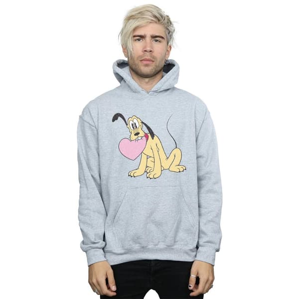 Disney Mens Pluto Love Heart Hoodie