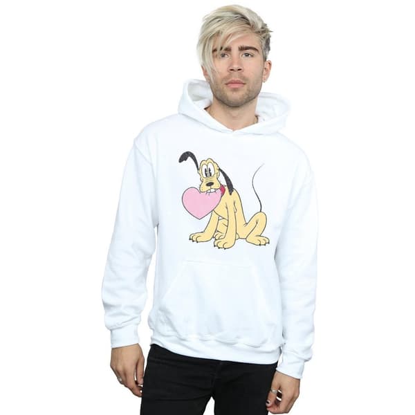 Disney Mens Pluto Love Heart Hoodie