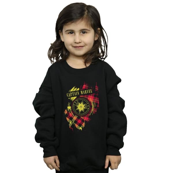 Marvel Sweatshirt med tartanmönster och lapp från Captain Marvel för flickor
