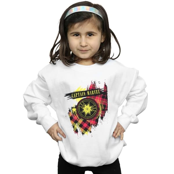 Marvel Sweatshirt med tartanmönster och lapp från Captain Marvel för flickor