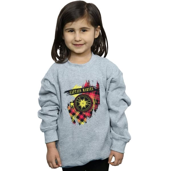 Marvel Sweatshirt med tartanmönster och lapp från Captain Marvel för flickor