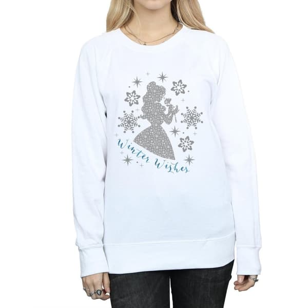 Disney Princess Dam/Tjej Belle Vinter Silhuett Sweatshirt
