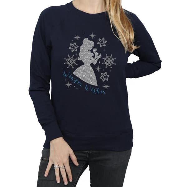 Disney Princess Dam/Tjej Belle Vinter Silhuett Sweatshirt