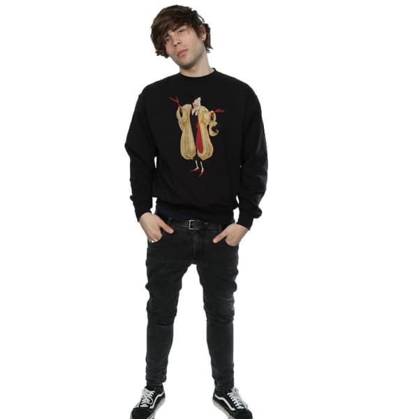 Disney Mens 101 Dalmatiner Classic Cruella De Vil Sweatshirt
