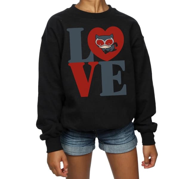 DC Comics Girls Chibi Catwoman Love Sweatshirt
