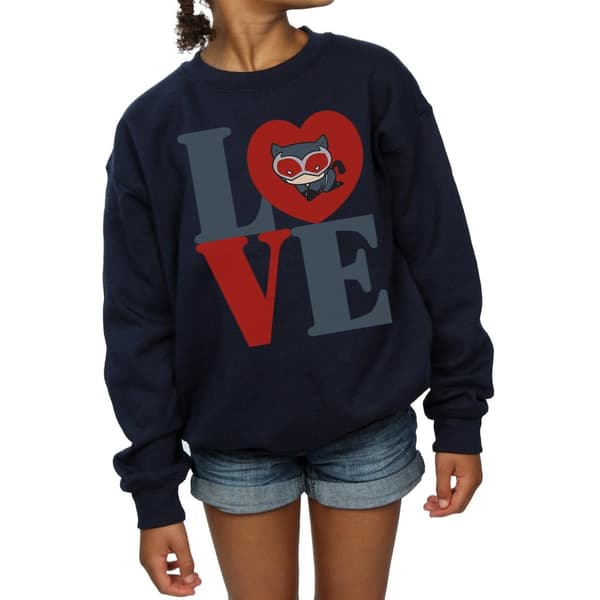DC Comics Girls Chibi Catwoman Love Sweatshirt