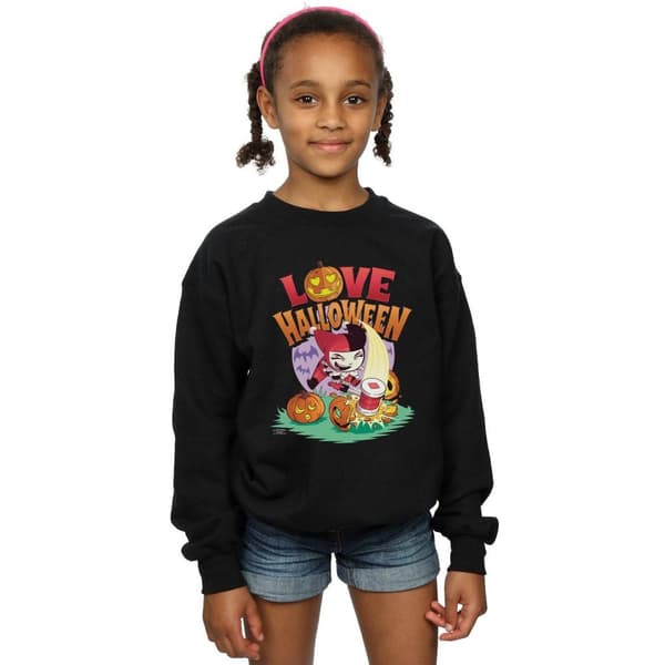 DC Comics Girls Super Friends Harley Quinn Love Halloween Sweatshirt