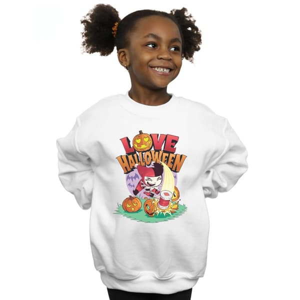 DC Comics Girls Super Friends Harley Quinn Love Halloween Sweatshirt