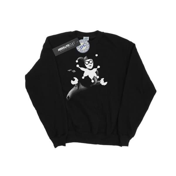 DC Comics Boys Harley Quinn Spot Sweatshirt Black 12-13 Years