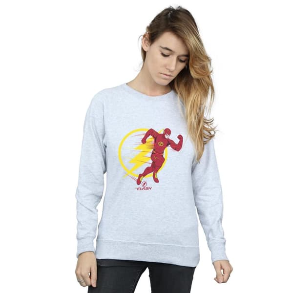 DC Comics Dam/Tjej The Flash Löpning Emblem Sweatshirt