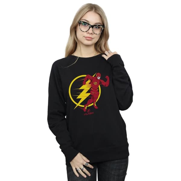 DC Comics Dam/Tjej The Flash Löpning Emblem Sweatshirt