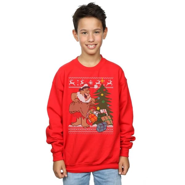 The Flintstones Boys Christmas Fair Isle Sweatshirt
