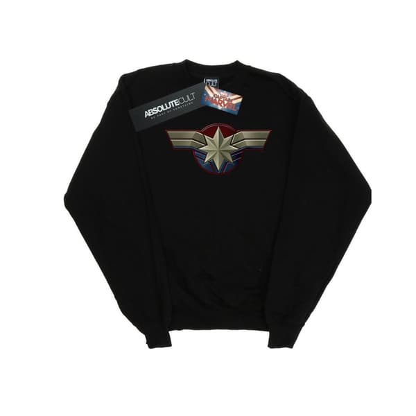 Marvel Mens Captain Marvel Chest Emblem Sweatshirt