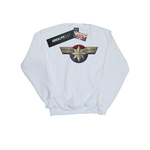 Marvel Mens Captain Marvel Chest Emblem Sweatshirt