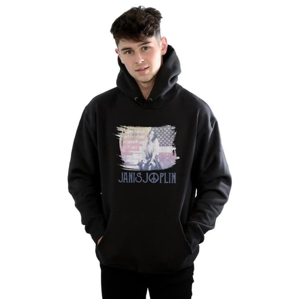 Janis Joplin Mens Stove Flag Hoodie