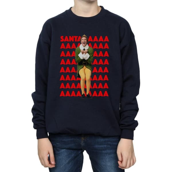 Elf Boys Buddy Santa Scream Sweatshirt