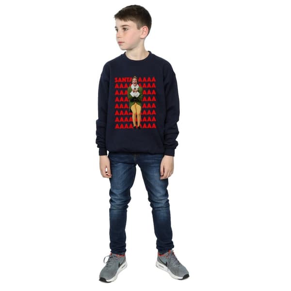 Elf Boys Buddy Santa Scream Sweatshirt
