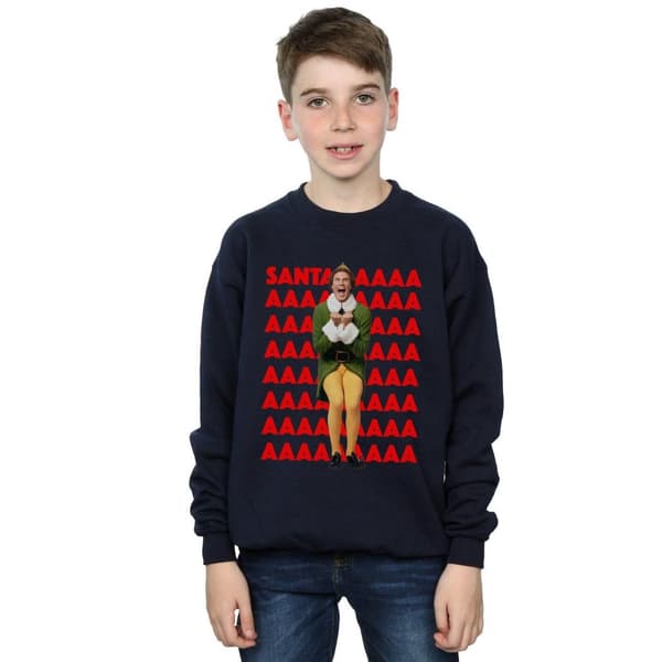 Elf Boys Buddy Santa Scream Sweatshirt
