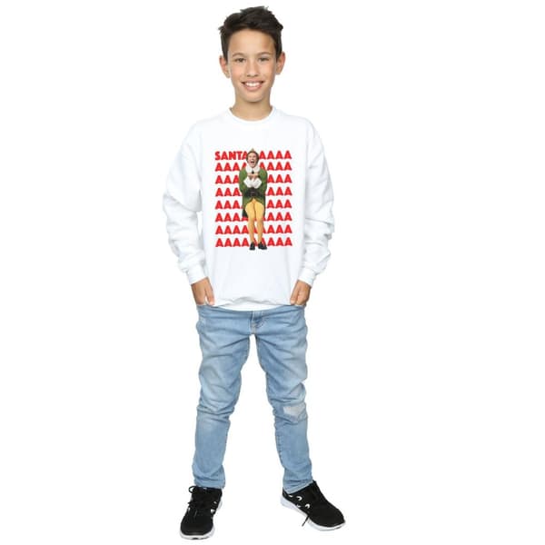 Elf Boys Buddy Santa Scream Sweatshirt