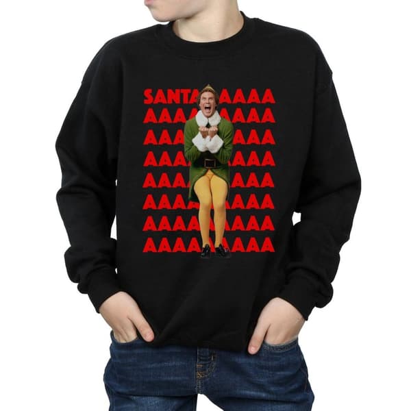 Elf Boys Buddy Santa Scream Sweatshirt