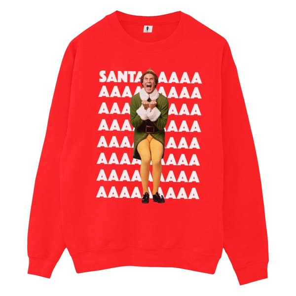 Elf Boys Buddy Santa Scream Sweatshirt