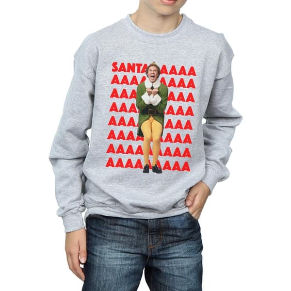 Elf Boys Buddy Santa Scream Sweatshirt